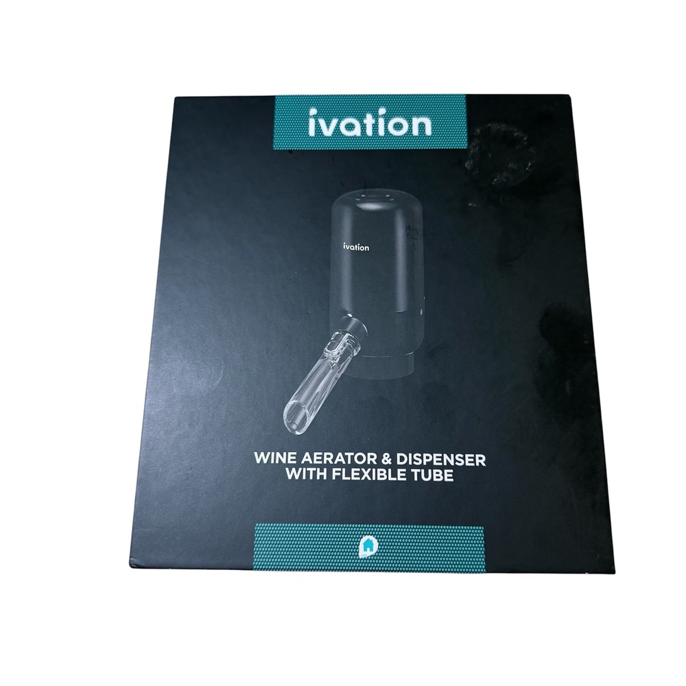 Ivation Wine Aerator and Dispenser with Flexible Tube Black IVAAD50 New